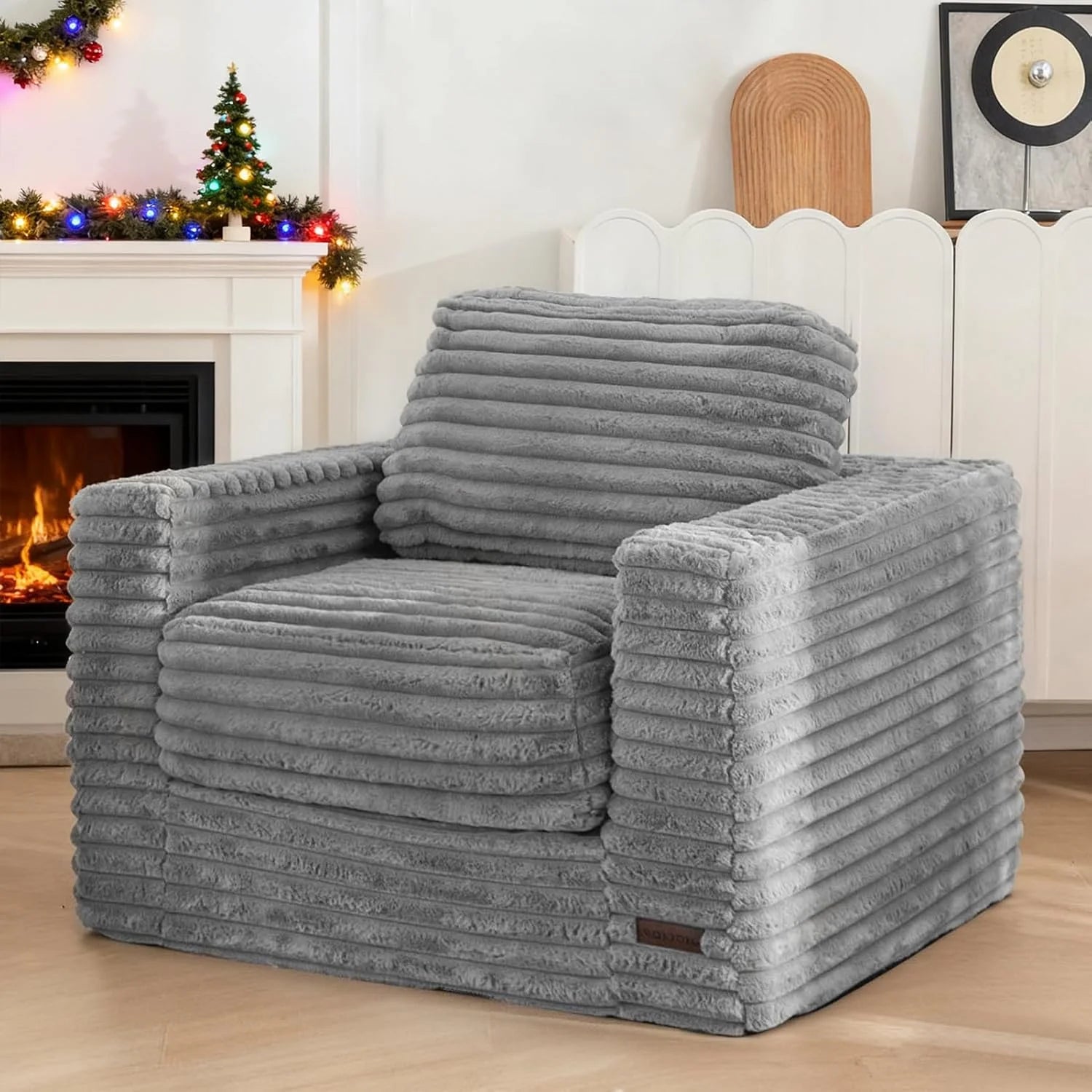 MAXYOYO Bean Bag Chair Two-seat Bean Bag Sofa with Pillows Upholstered Loveseat Floor Sofa