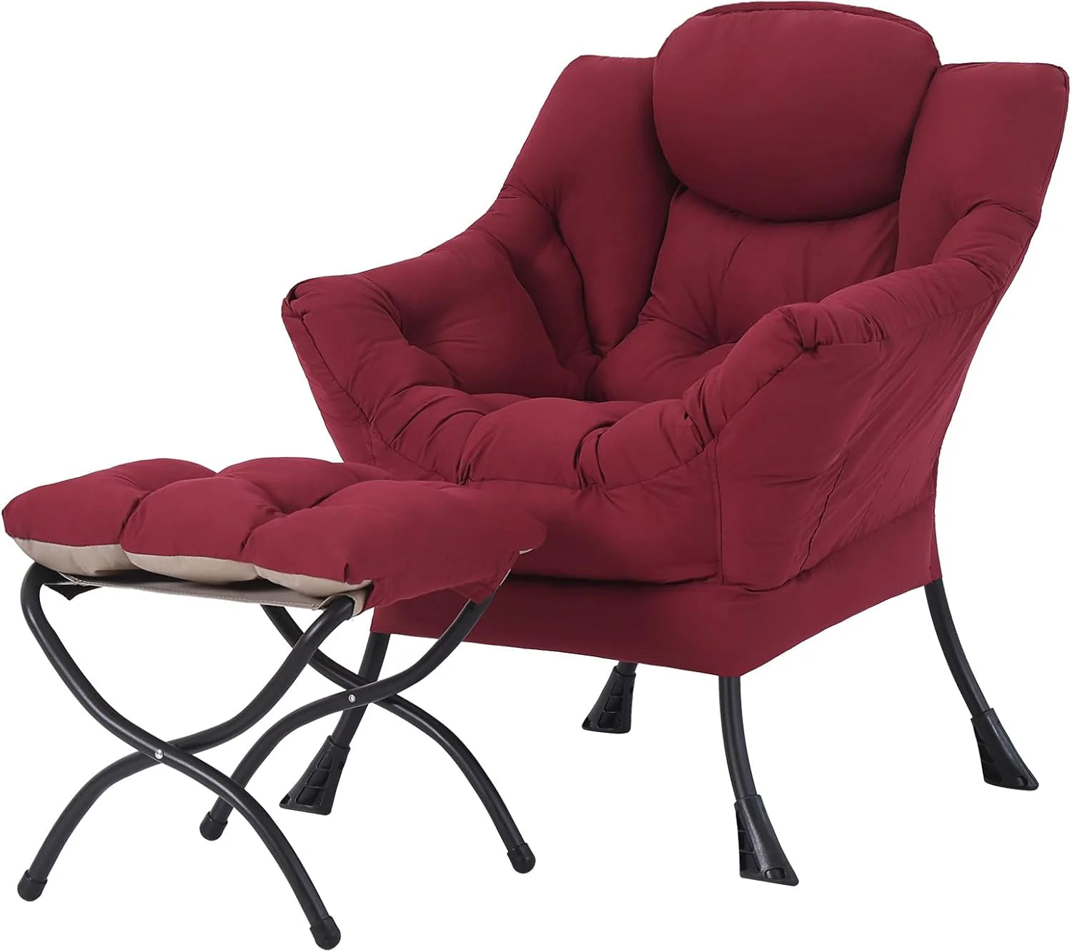 Tiita Lazy Chair with Ottoman Modern Large Accent Lounge Chair Leisure Sofa Armchair Ottoman