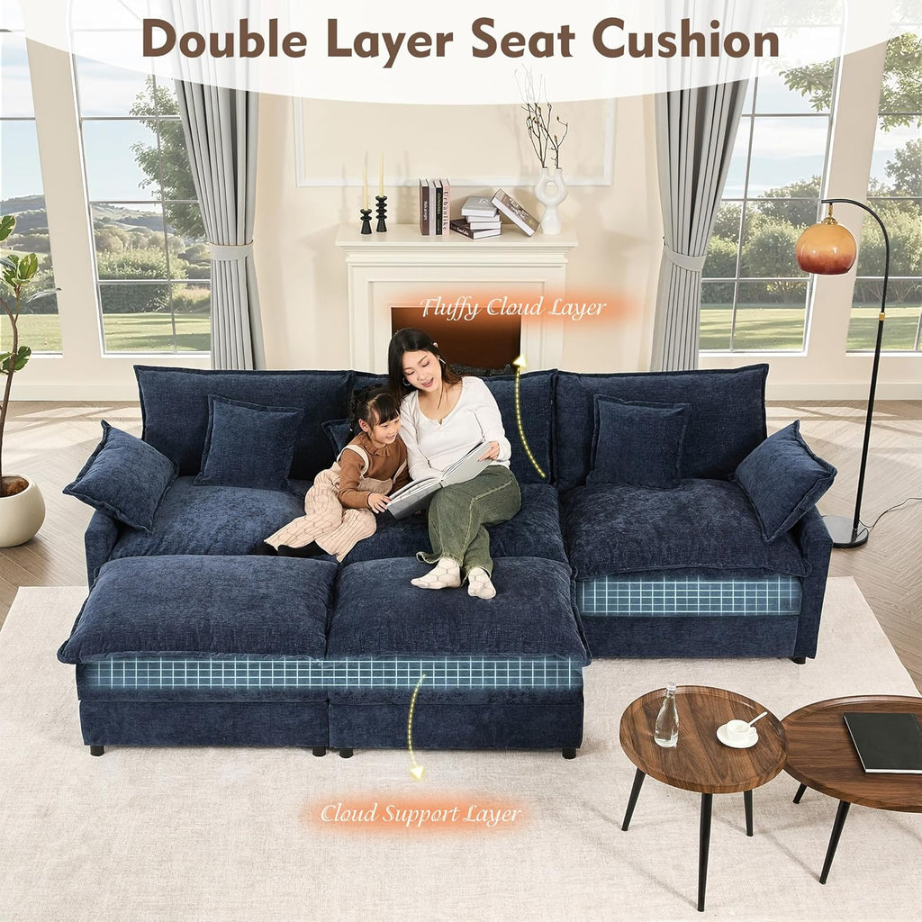 108" U-shaped sofa modular sofa Comfortable cloud sofa
