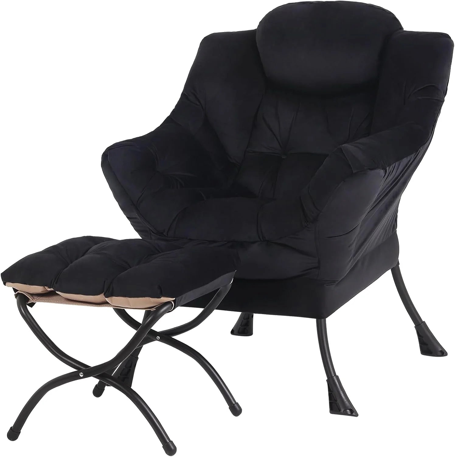 Tiita Lazy Chair with Ottoman Modern Large Accent Lounge Chair Leisure Sofa Armchair Ottoman